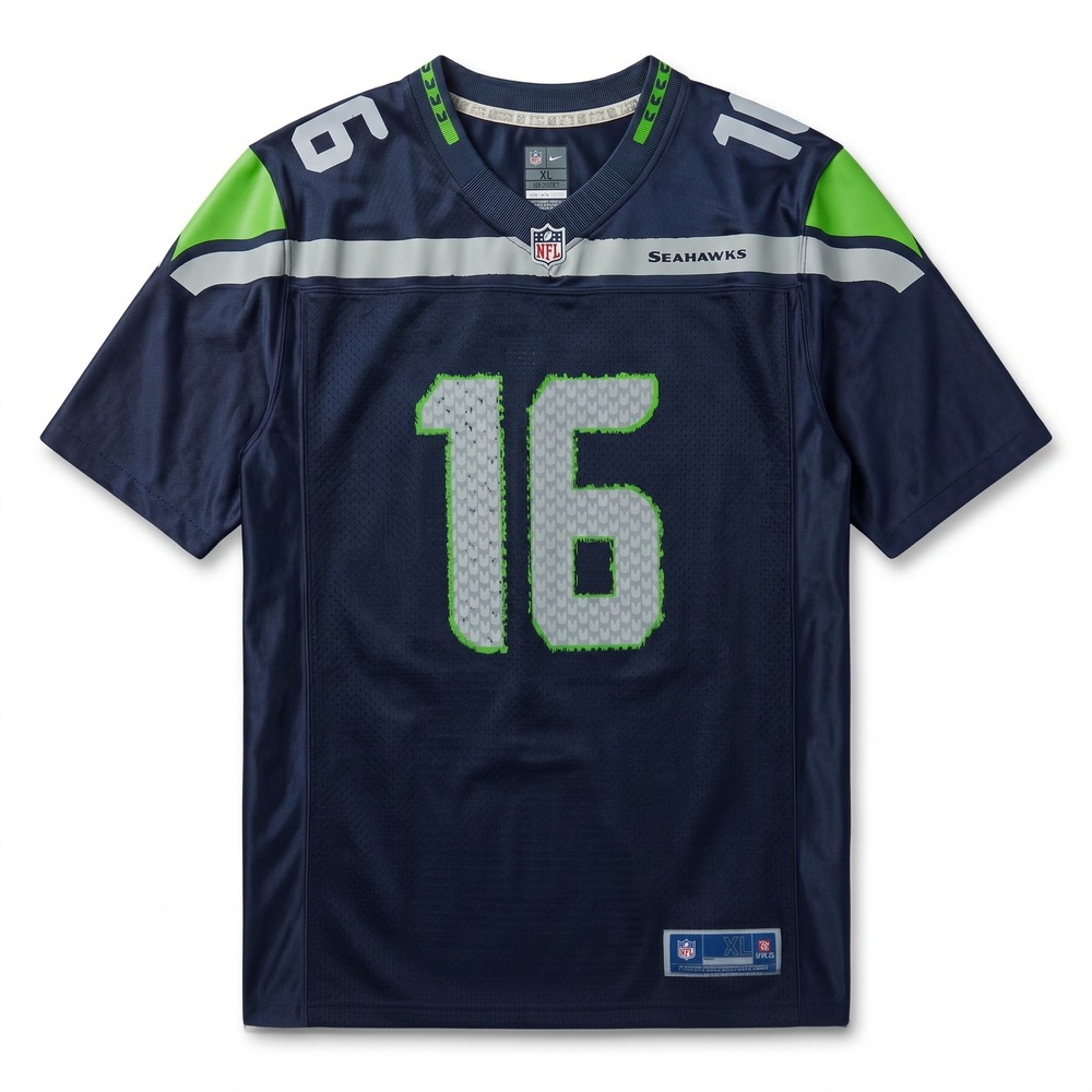 NFL Pro Line Seattle Seahawks Jersey Men XL Blue Good Tyler Lockett 16 Football